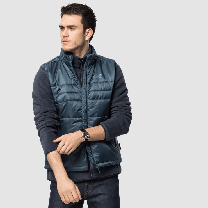 Chaleco Jack Wolfskin Argon Hombre Grises Azules Mexico-3598621